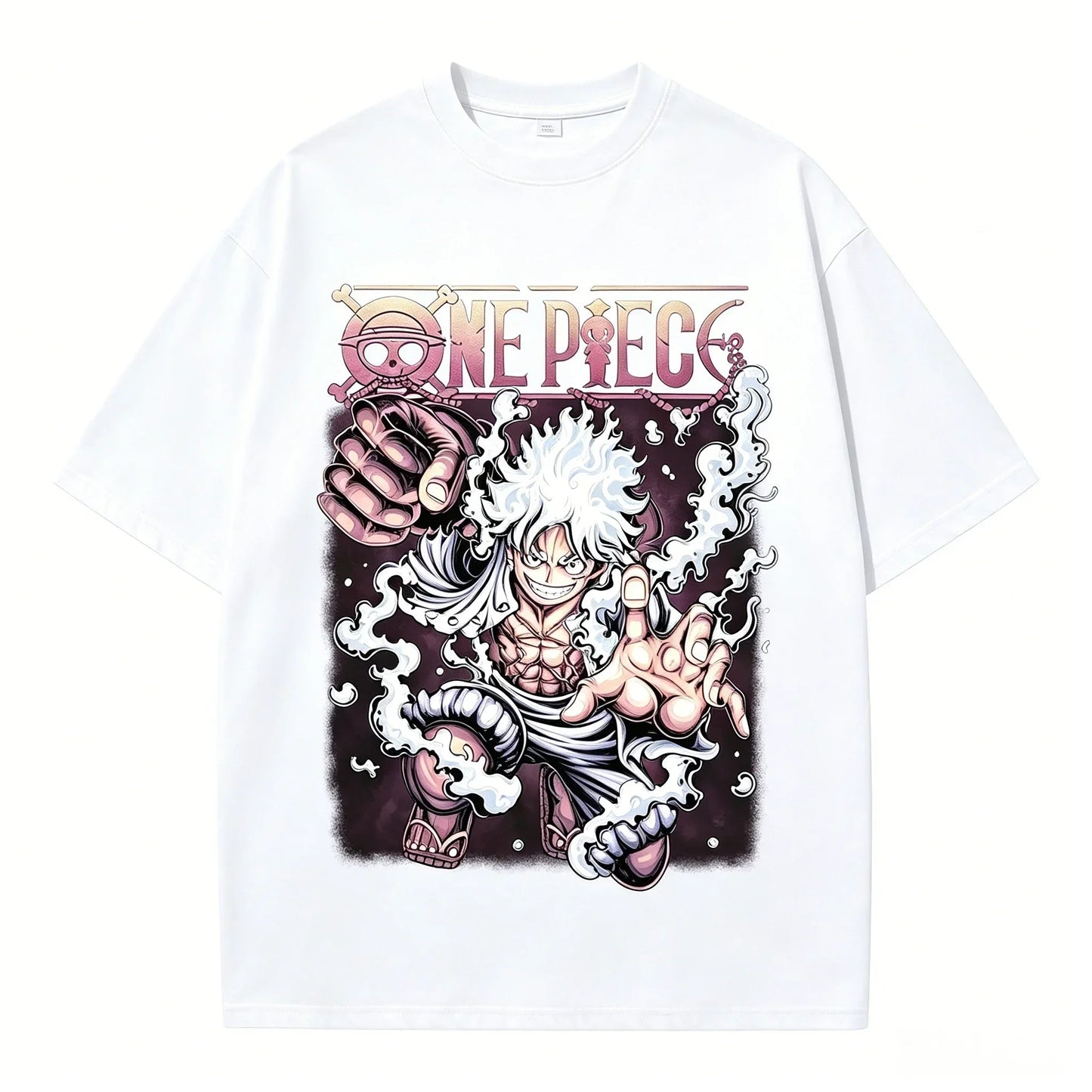One Piece Gear 5 Luffy Sun God Nika Oversized Graphic Tee Unisex Cotton Anime Streetwear Summer Casual Top