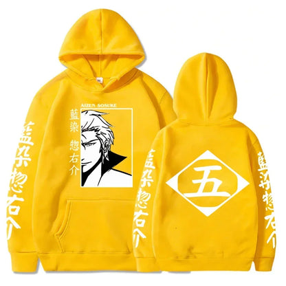 BLEACH Sōsuke Aizen Anime Hoodie – Unisex Long Sleeve Cosplay-Inspired Pullover
