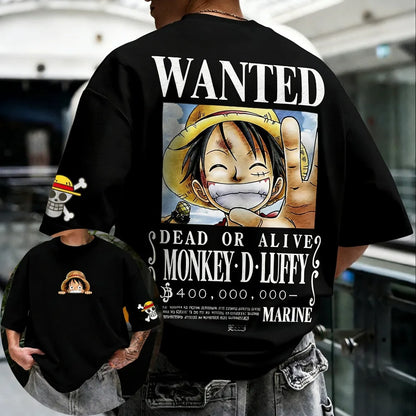2026 Summer One Piece Retro Cosplay T-shirt Men's Oversize Casual Cotton Printed Short-sleeved Unisex Children's Sports Shirt