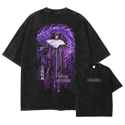 BLEACH Vintage Washed Oversized T-Shirt – Unisex Y2K Anime Streetwear Tee