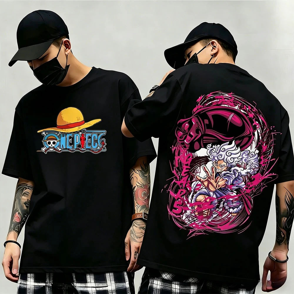 Summer New Arrival: One Piece Pattern T-shirt, unisex, anime print, casual short-sleeved, fashionable streetwear top, Y2K style.