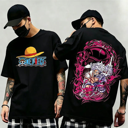 Summer New Arrival: One Piece Pattern T-shirt, unisex, anime print, casual short-sleeved, fashionable streetwear top, Y2K style.
