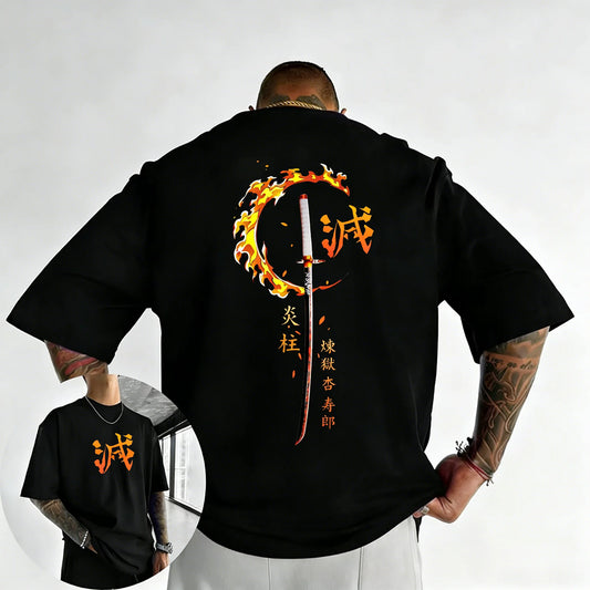 Demon Slayer Kyojuro Rengoku Anime T-Shirt – Unisex Y2K Streetwear Graphic Tee 2026