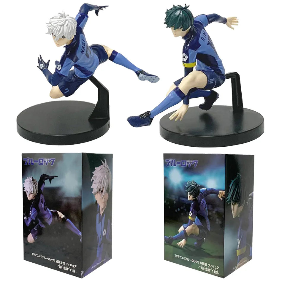 Blue Lock Nagi Seishiro & Rin Itoshi 13cm Anime Figures – PVC Collectible Figurines
