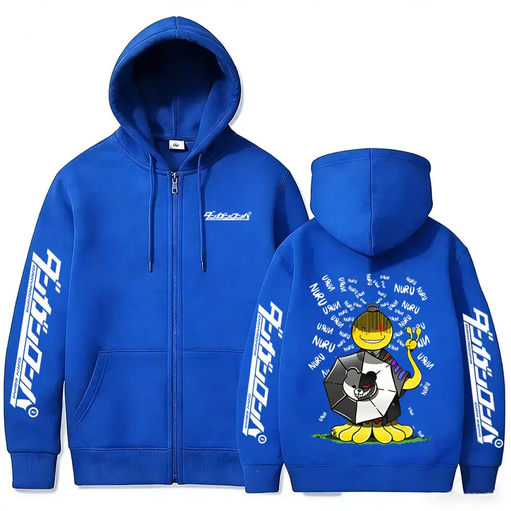 Assassination Classroom Korosensei Zip-Up Hoodie – Oversized Unisex Anime Jacket