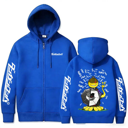 Assassination Classroom Korosensei Zip-Up Hoodie – Oversized Unisex Anime Jacket