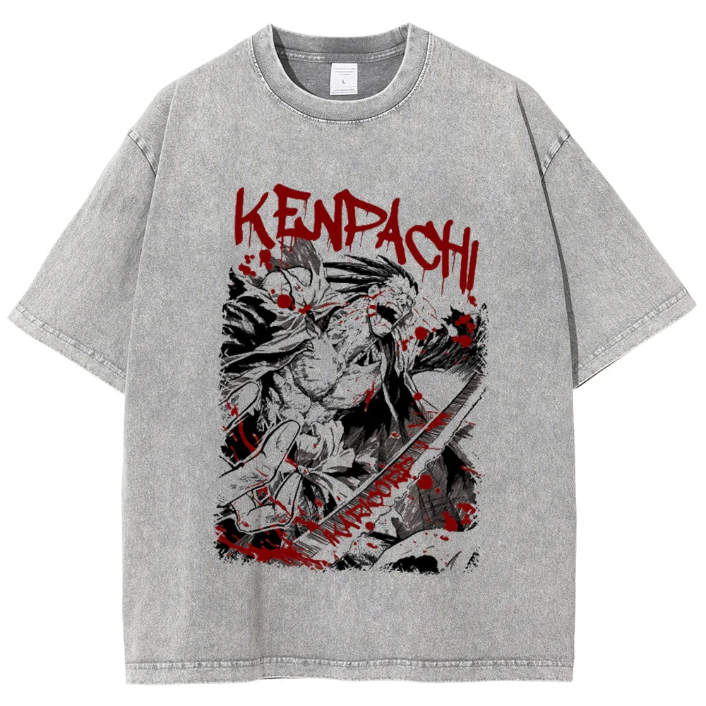 BLEACH Kisuke Urahara Vintage Washed T-Shirt – Manga Harajuku Streetwear Tee