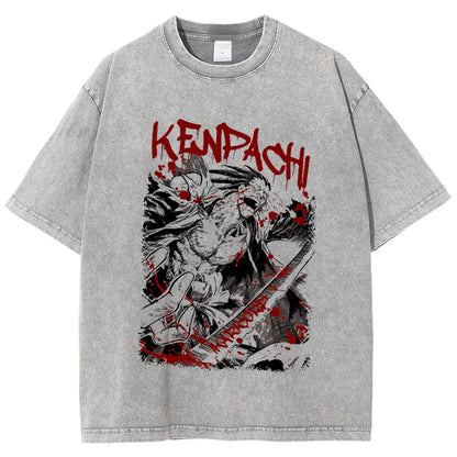 BLEACH Kisuke Urahara Vintage Washed T-Shirt – Manga Harajuku Streetwear Tee