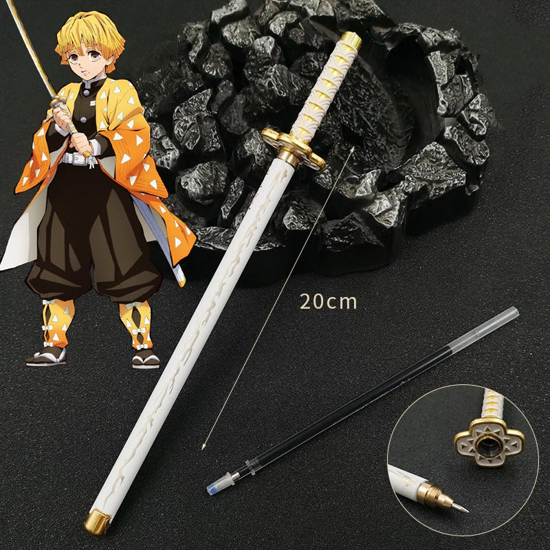 Demon Slayer Sword Gel Pen – 17 Anime Character Styles, 0.5mm Black Ink Cosplay Stationery