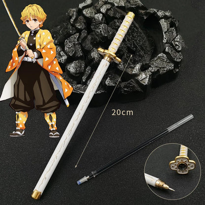 Demon Slayer Sword Gel Pen – 17 Anime Character Styles, 0.5mm Black Ink Cosplay Stationery