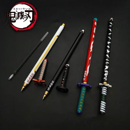 Demon Slayer Sword Gel Pen – 17 Anime Character Styles, 0.5mm Black Ink Cosplay Stationery