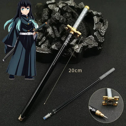 Demon Slayer Sword Gel Pen – 17 Anime Character Styles, 0.5mm Black Ink Cosplay Stationery