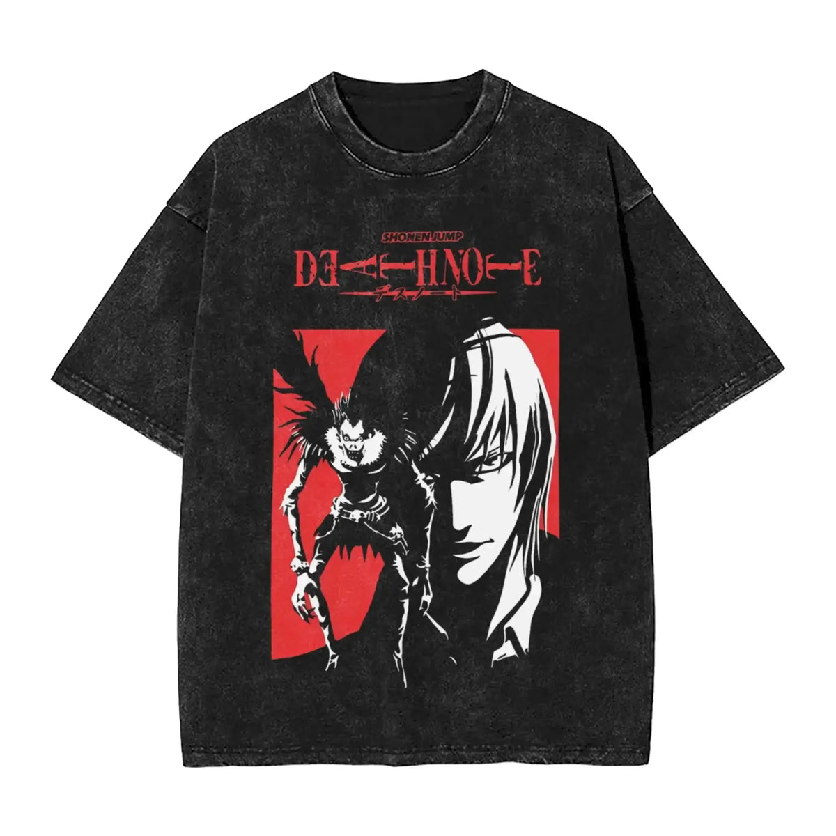 Death Note L Lawliet Vintage Washed T-Shirt – Oversized Manga Graphic Streetwear Tee