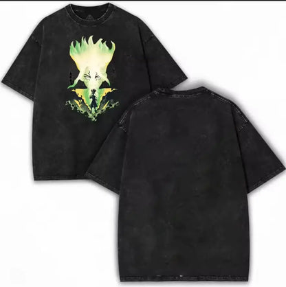 Dr. Stone Senku Ishigami Vintage Washed T-Shirt – Unisex Oversized Harajuku Cotton Graphic Tee