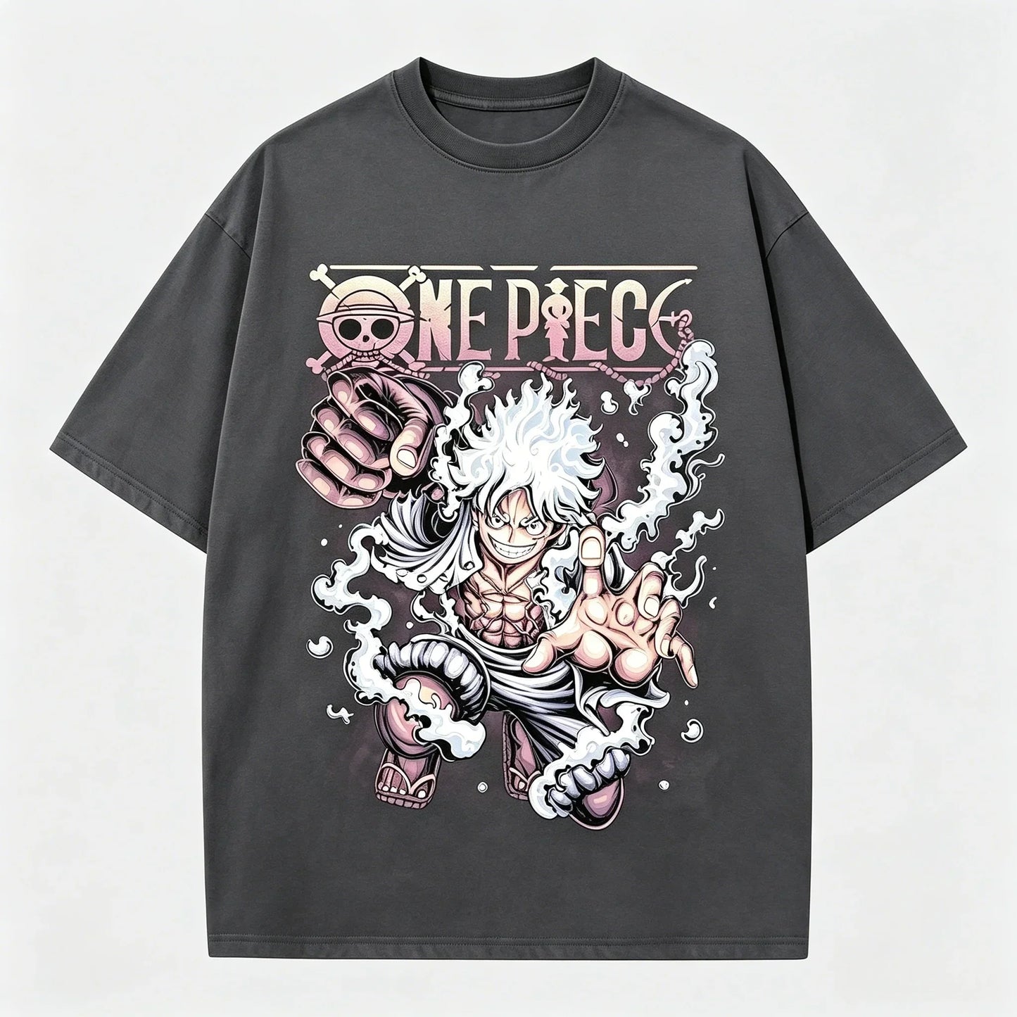 One Piece Gear 5 Luffy Sun God Nika Oversized Graphic Tee Unisex Cotton Anime Streetwear Summer Casual Top