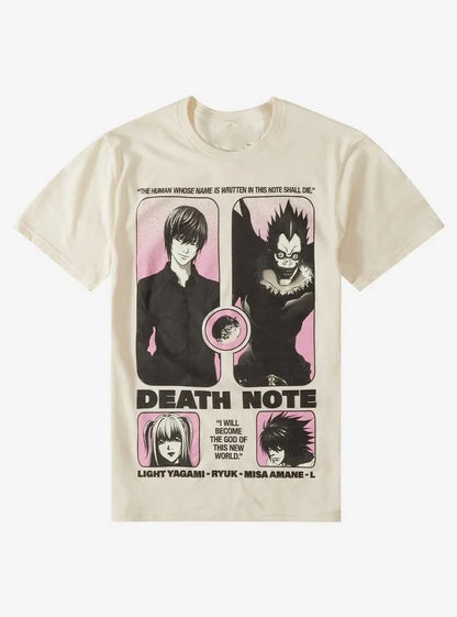 Death Note Y2K Graphic T-Shirt – Casual Anime Streetwear Tee