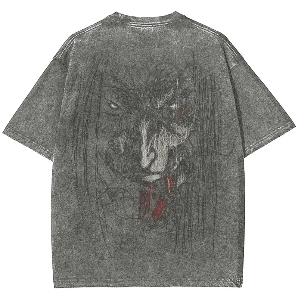 Attack on Titan Eren Jaeger Vintage Washed T-Shirt – Unisex Cotton Anime Graphic Tee