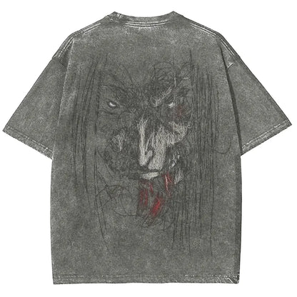 Attack on Titan Eren Jaeger Vintage Washed T-Shirt – Unisex Cotton Anime Graphic Tee