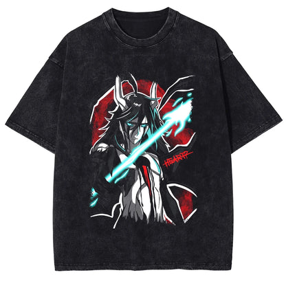 BLEACH Kisuke Urahara Vintage Washed T-Shirt – Manga Harajuku Streetwear Tee