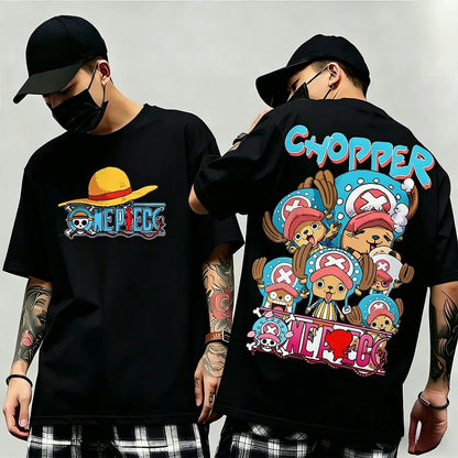 Summer New Arrival: One Piece Pattern T-shirt, unisex, anime print, casual short-sleeved, fashionable streetwear top, Y2K style.