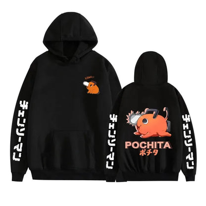 Chainsaw Man Pochita Hoodie – Unisex Harajuku Anime Streetwear Pullover