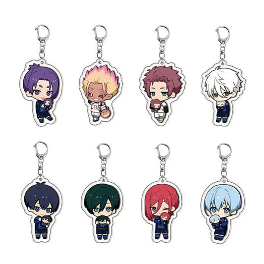 Blue Lock Anime Acrylic Keychain – Isagi, Bachira & Kunigami 6cm Character Pendant