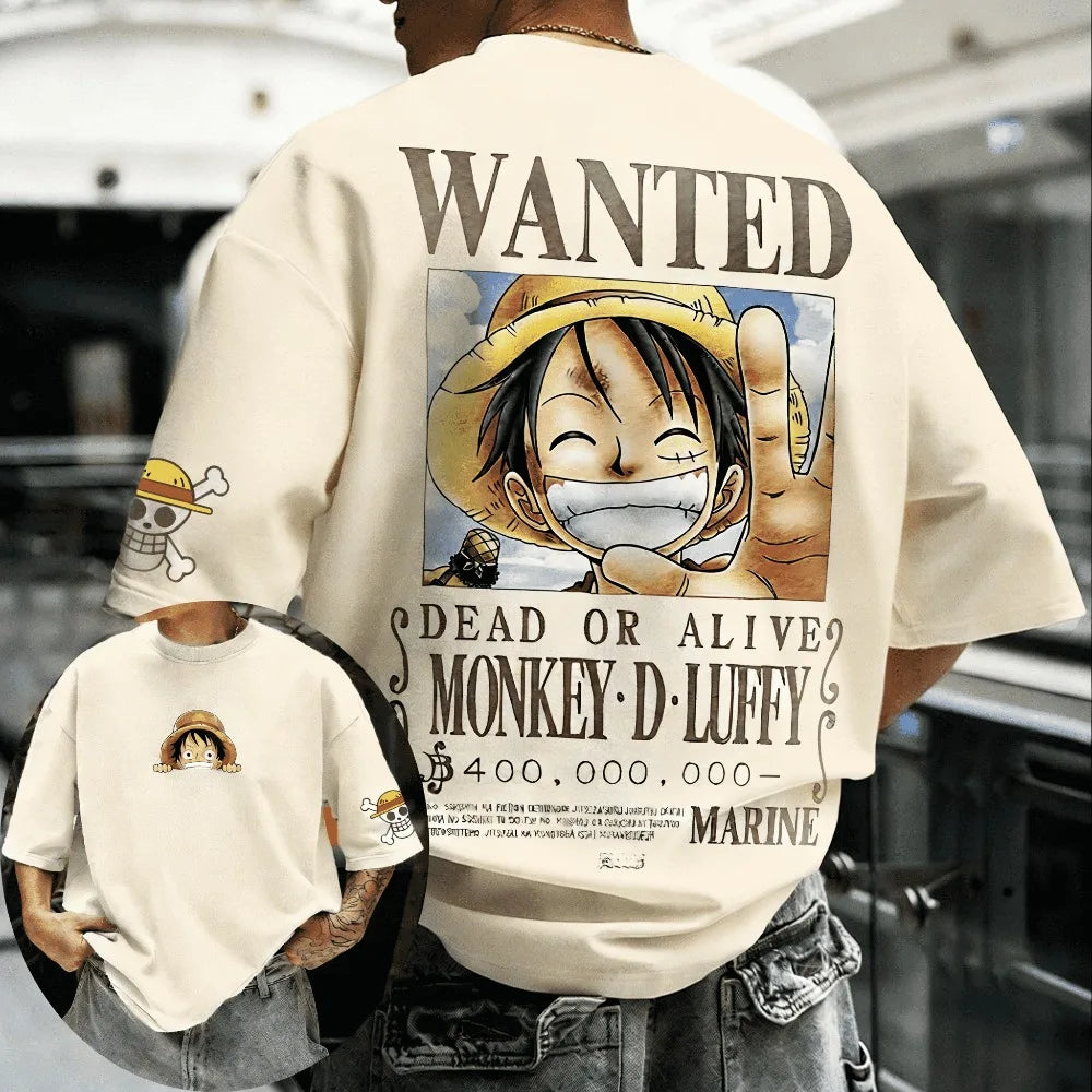 2026 Summer One Piece Retro Cosplay T-shirt Men's Oversize Casual Cotton Printed Short-sleeved Unisex Children's Sports Shirt
