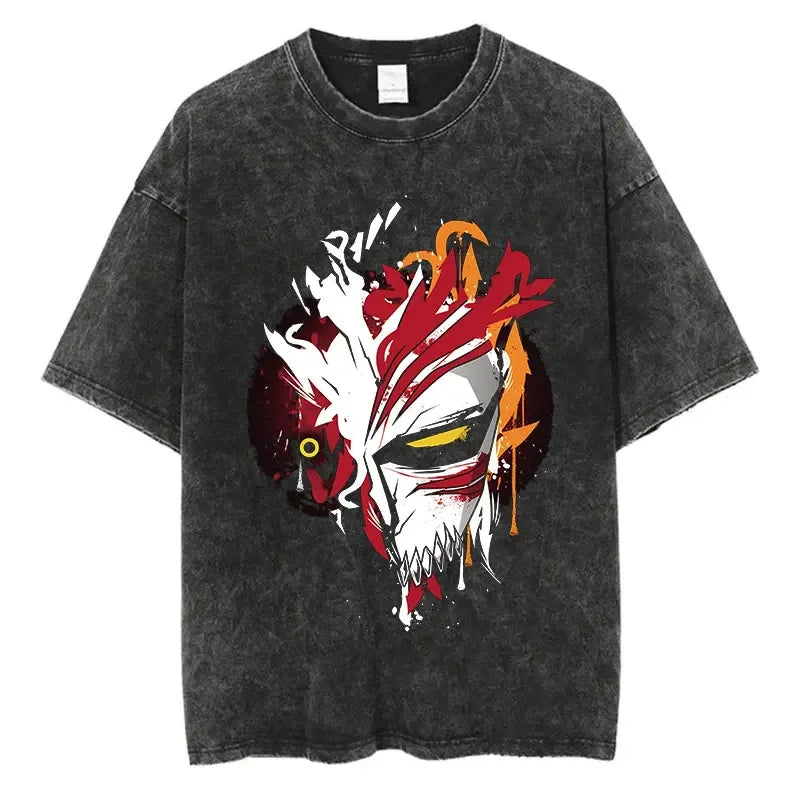 BLEACH Vintage Washed Oversized T-Shirt – Unisex Retro Anime Streetwear Tee