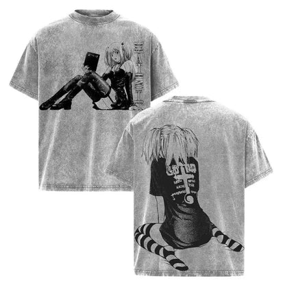 Death Note Misa Amane “MisaMisa” Vintage Washed T-Shirt – Oversized Y2K Anime Tee