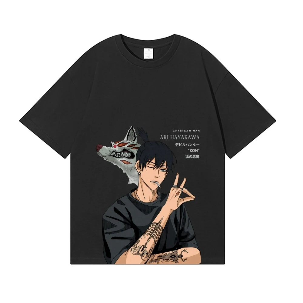 Chainsaw Man Aki Hayakawa T-Shirt – Japanese Anime Streetwear Unisex Tee