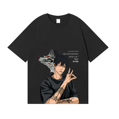 Chainsaw Man Aki Hayakawa T-Shirt – Japanese Anime Streetwear Unisex Tee