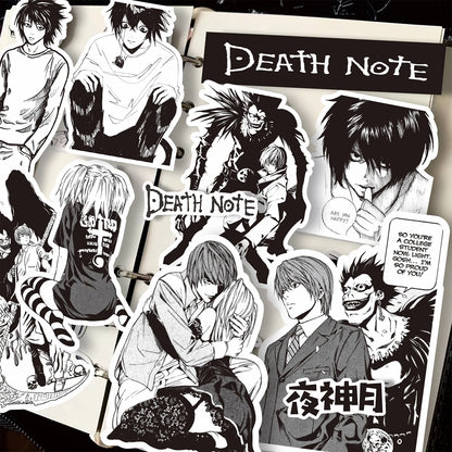 Death Note 65-Piece Anime Sticker Pack – Black & White Manga Decals