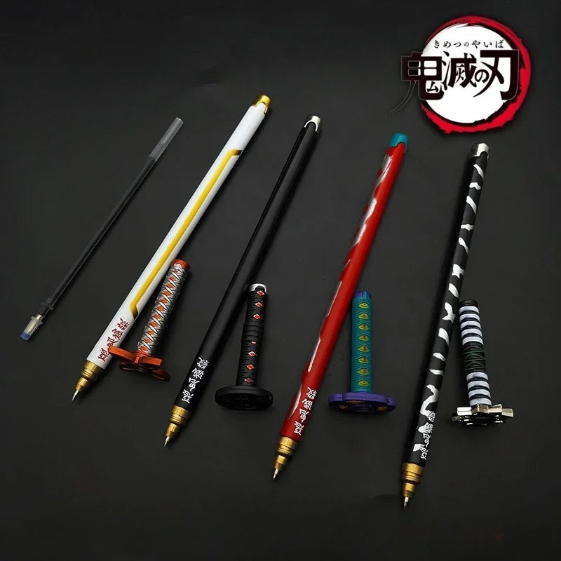 Demon Slayer Sword Gel Pen – 17 Anime Character Styles, 0.5mm Black Ink Cosplay Stationery
