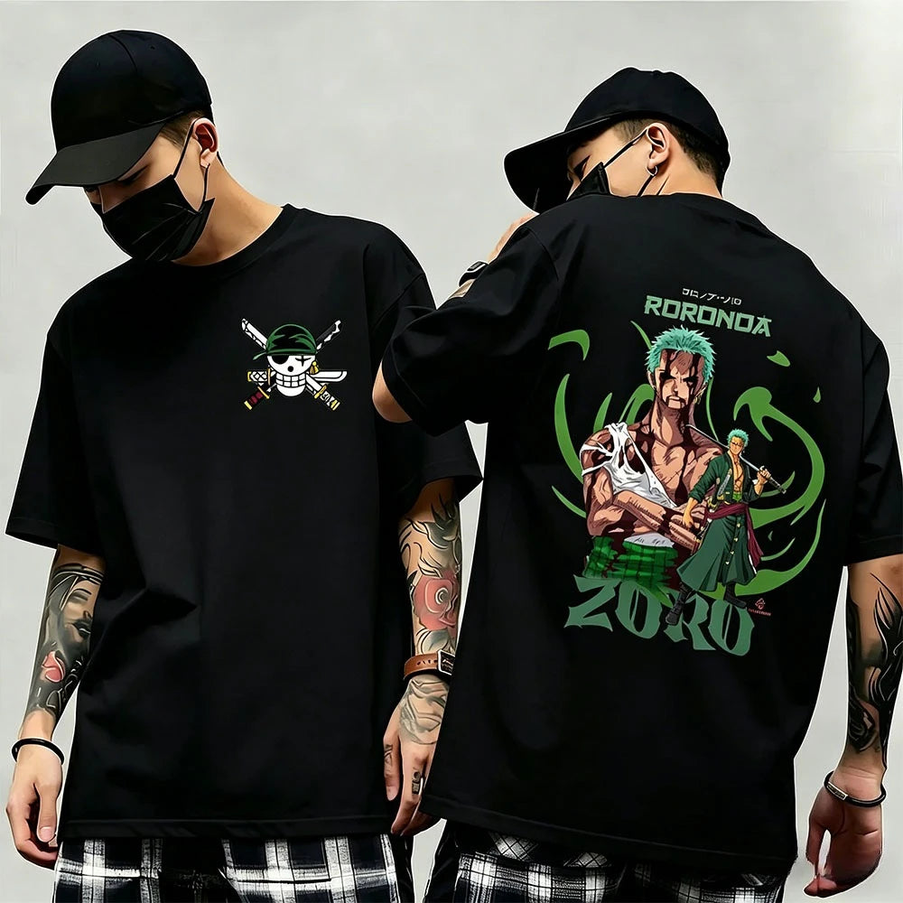 Summer New Arrival: One Piece Pattern T-shirt, unisex, anime print, casual short-sleeved, fashionable streetwear top, Y2K style.
