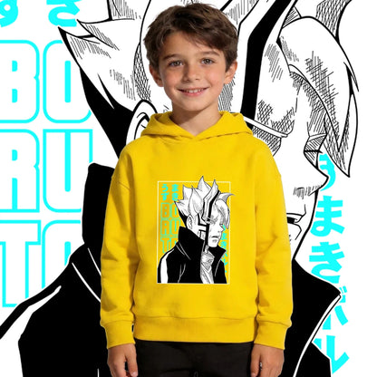 BORUTO Kids Fleece-Lined Hoodie – Warm Anime Pullover for Boys & Girls