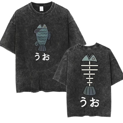 DAN DA DAN Okarun Vintage Washed T-Shirt – Loose Unisex Anime Streetwear Tee Collections