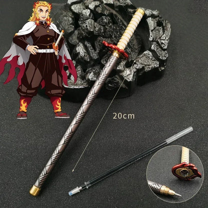 Demon Slayer Sword Gel Pen – 17 Anime Character Styles, 0.5mm Black Ink Cosplay Stationery