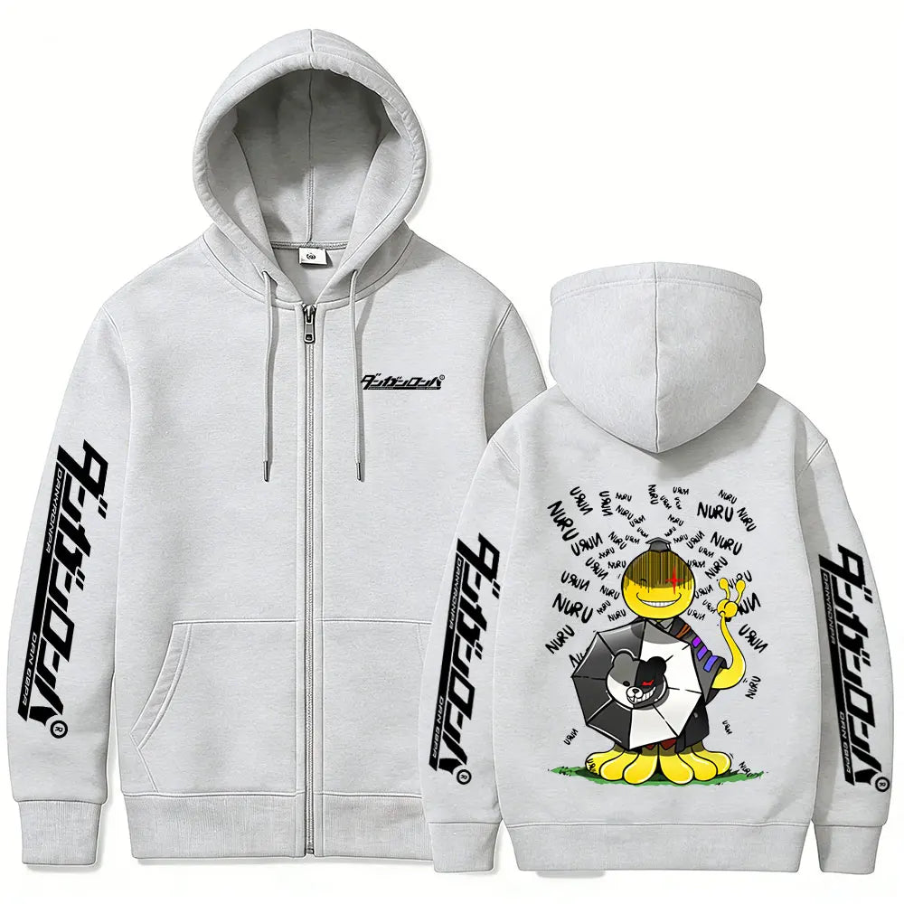 Assassination Classroom Korosensei Zip-Up Hoodie – Oversized Unisex Anime Jacket