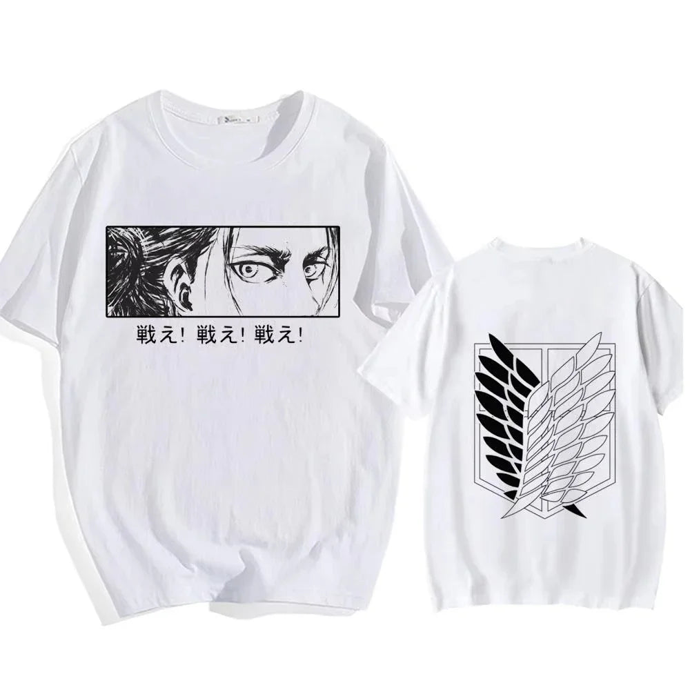 Attack on Titan Eren Yeager Graphic T-Shirt – Oversized Unisex Cotton Anime Streetwear Tee
