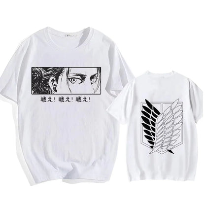 Attack on Titan Eren Yeager Graphic T-Shirt – Oversized Unisex Cotton Anime Streetwear Tee