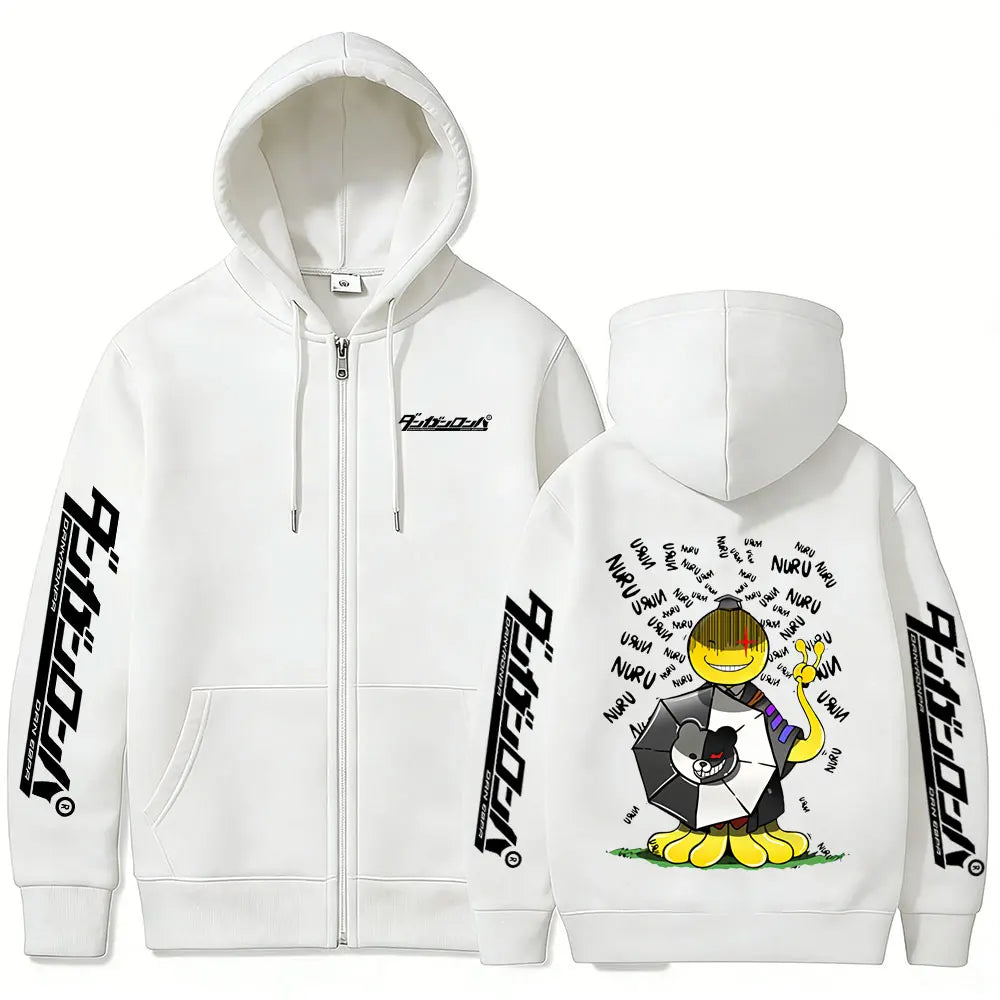 Assassination Classroom Korosensei Zip-Up Hoodie – Oversized Unisex Anime Jacket