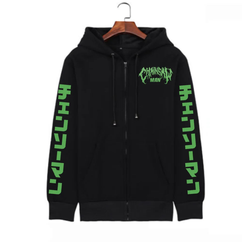 Chainsaw Man Denji Zip-Up Hoodie – Unisex Anime Graphic Streetwear Jacket