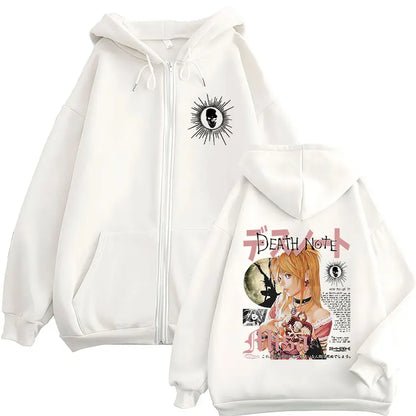Death Note Misa Amane Zip-Up Hoodie – Unisex Gothic Anime Streetwear Jacket