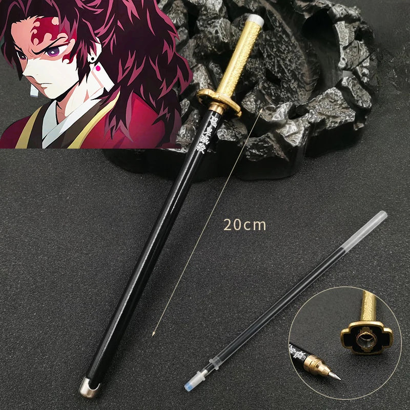 Demon Slayer Sword Gel Pen – 17 Anime Character Styles, 0.5mm Black Ink Cosplay Stationery