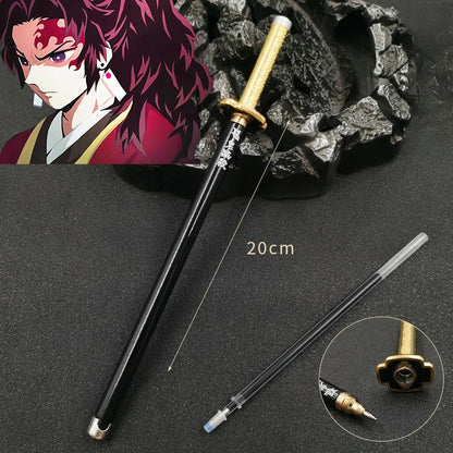 Demon Slayer Sword Gel Pen – 17 Anime Character Styles, 0.5mm Black Ink Cosplay Stationery