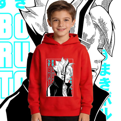 BORUTO Kids Fleece-Lined Hoodie – Warm Anime Pullover for Boys & Girls