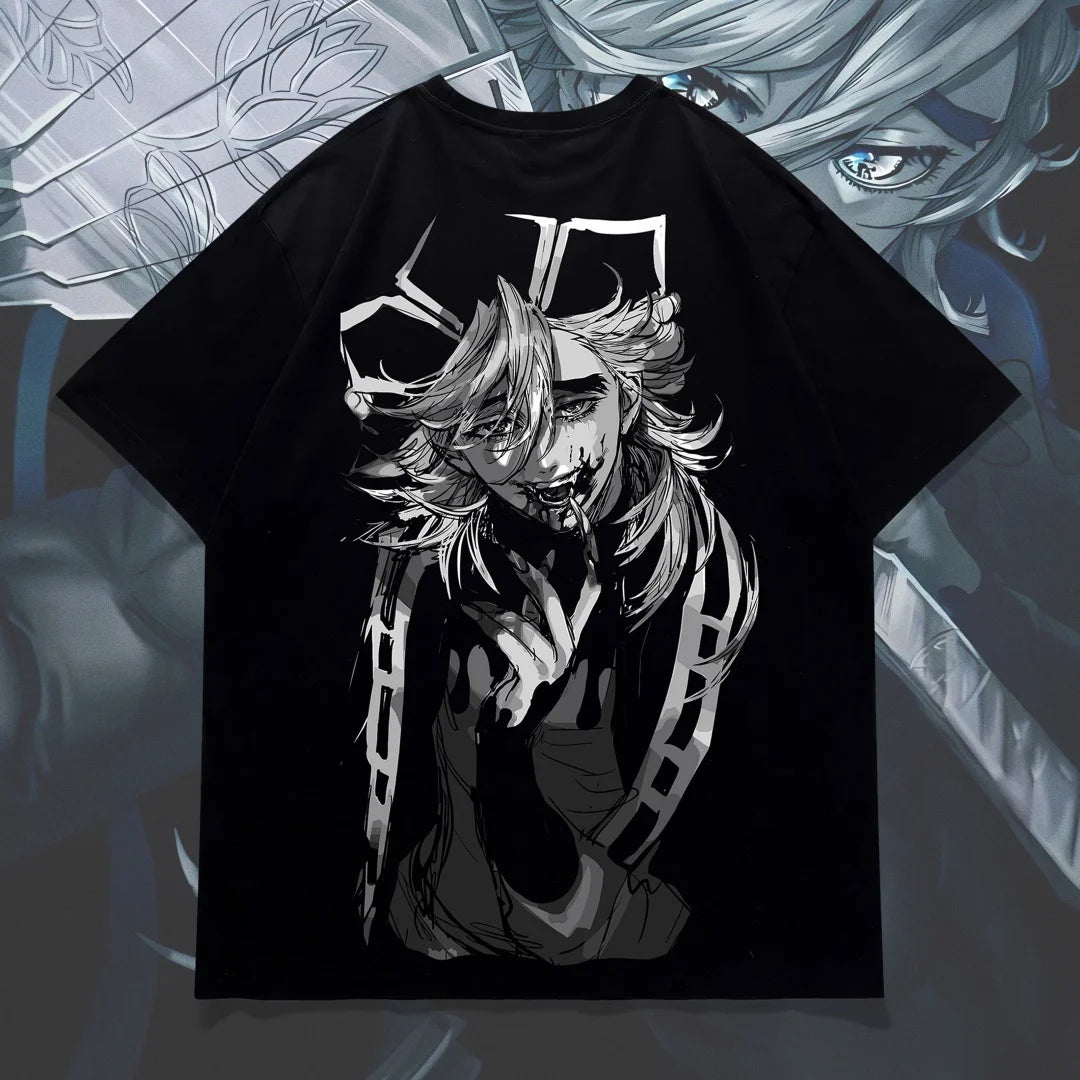 Demon Slayer Doma Anime T-Shirt – Oversized Black Graphic Streetwear Tee 2026