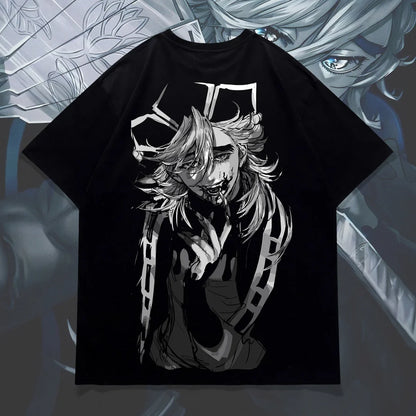 Demon Slayer Doma Anime T-Shirt – Oversized Black Graphic Streetwear Tee 2026