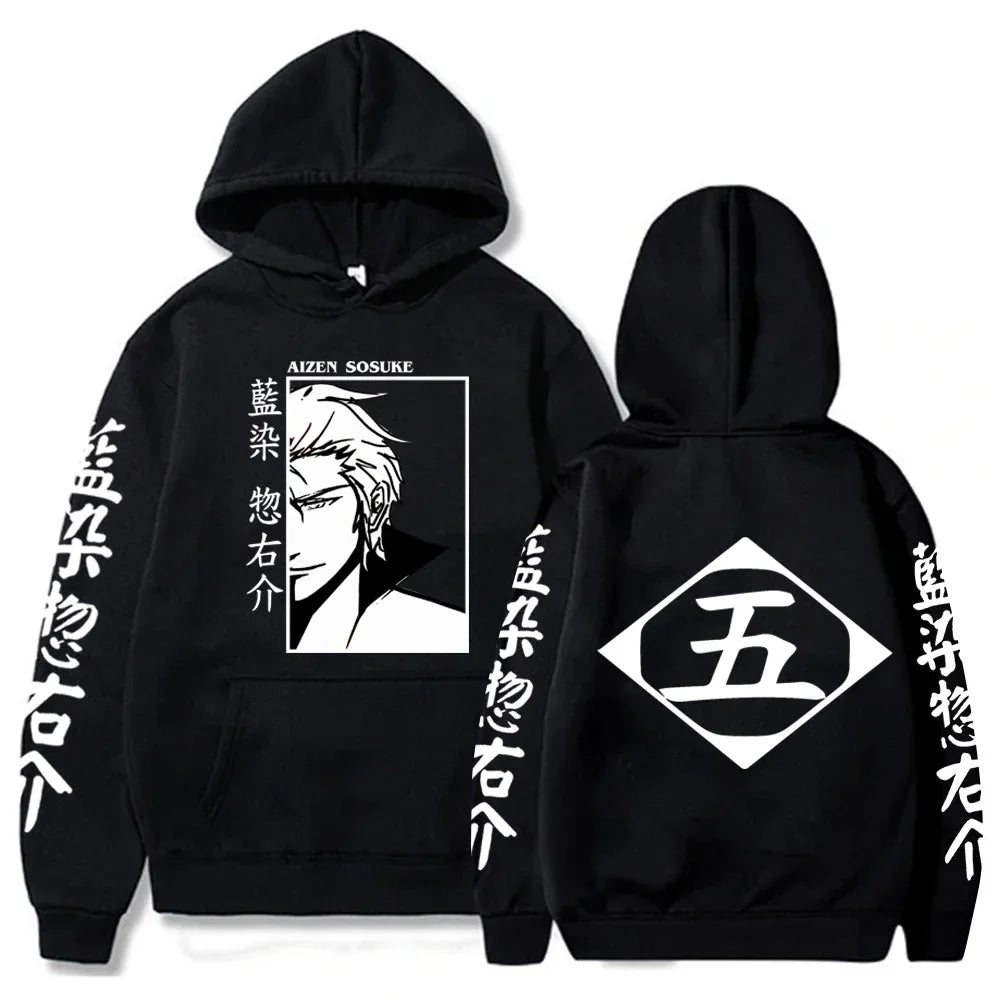 BLEACH Sōsuke Aizen Anime Hoodie – Unisex Long Sleeve Cosplay-Inspired Pullover