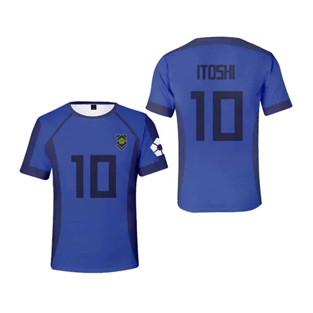 Blue Lock Anime Football Jersey T-Shirt – Isagi, Chigiri & Bachira Cosplay Tee